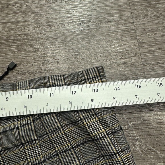 Zara Pants Womens Medium Gray Plaid Tapered Leg Mid Rise Pockets Preppy Casual - Picture 10 of 14